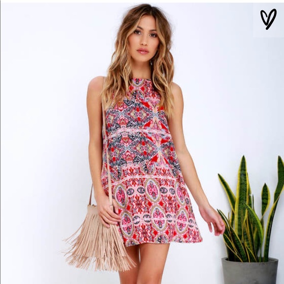 Lulus Dresses & Skirts - Lulu’s DESIGN MAJOR RED PRINT DRESS